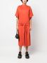 Karl Lagerfeld Midi-jurk met gestrikte taille Oranje - Thumbnail 2