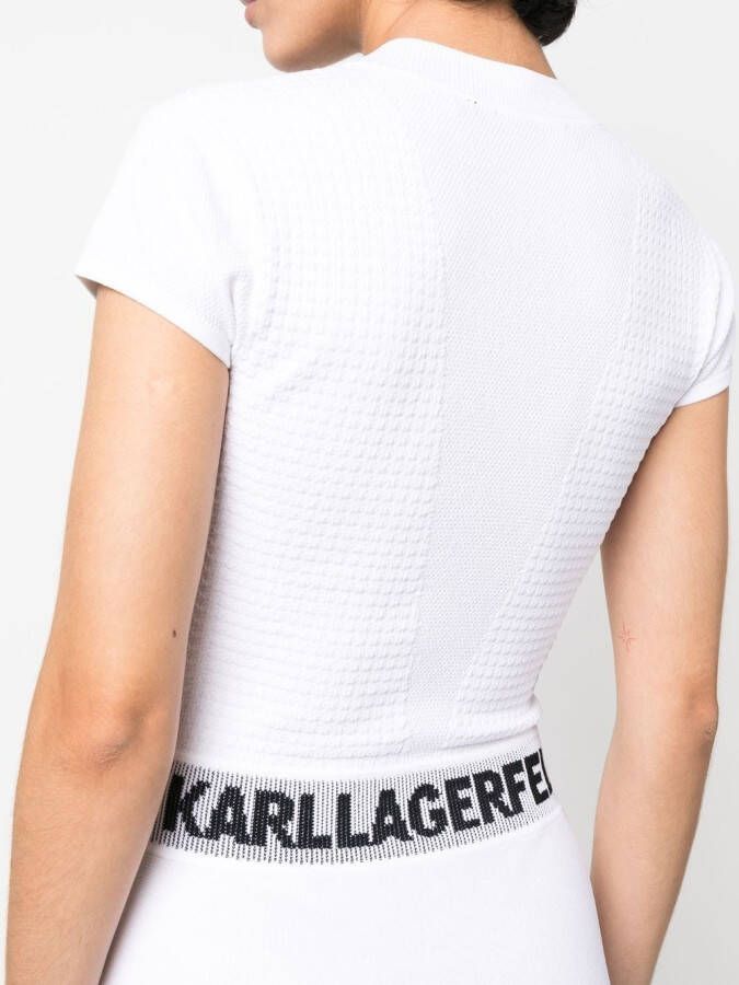 Karl Lagerfeld Midi-jurk met korte mouwen Wit