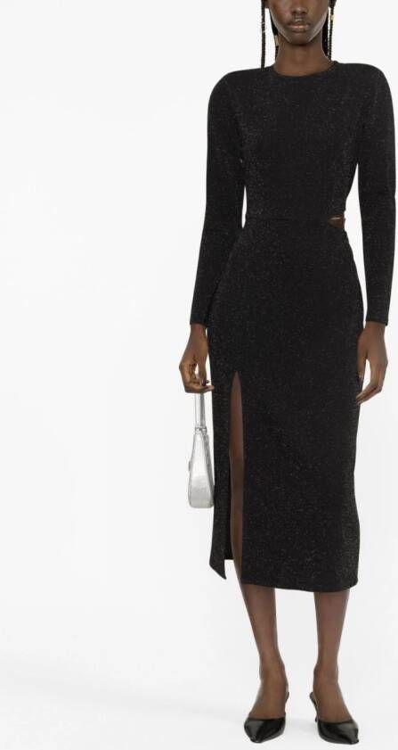 Karl Lagerfeld Midi-jurk met lange mouwen Zwart