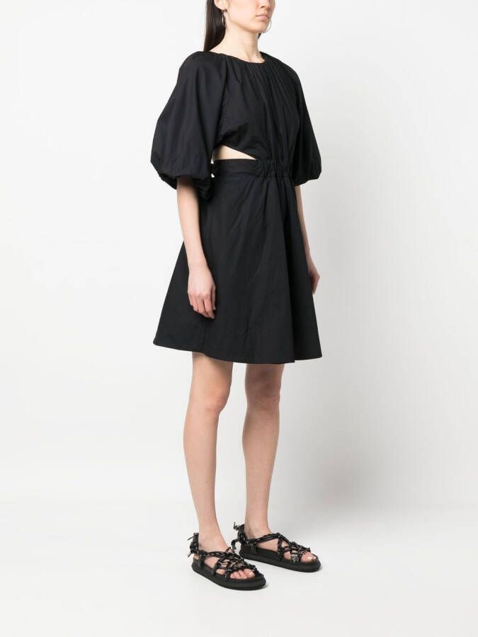 Karl Lagerfeld Midi-jurk met pofmouwen Zwart