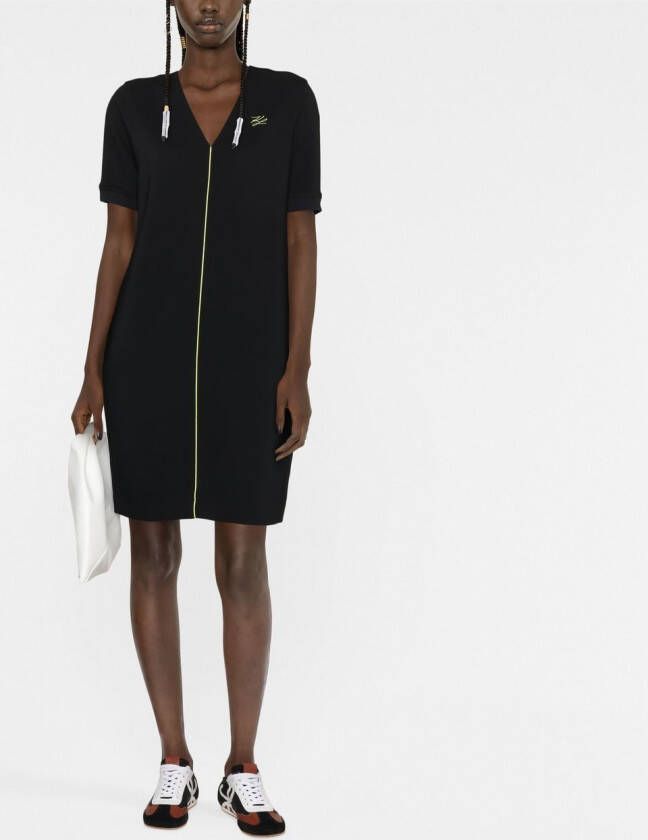 Karl Lagerfeld Mini-jurk met geborduurd logo Zwart