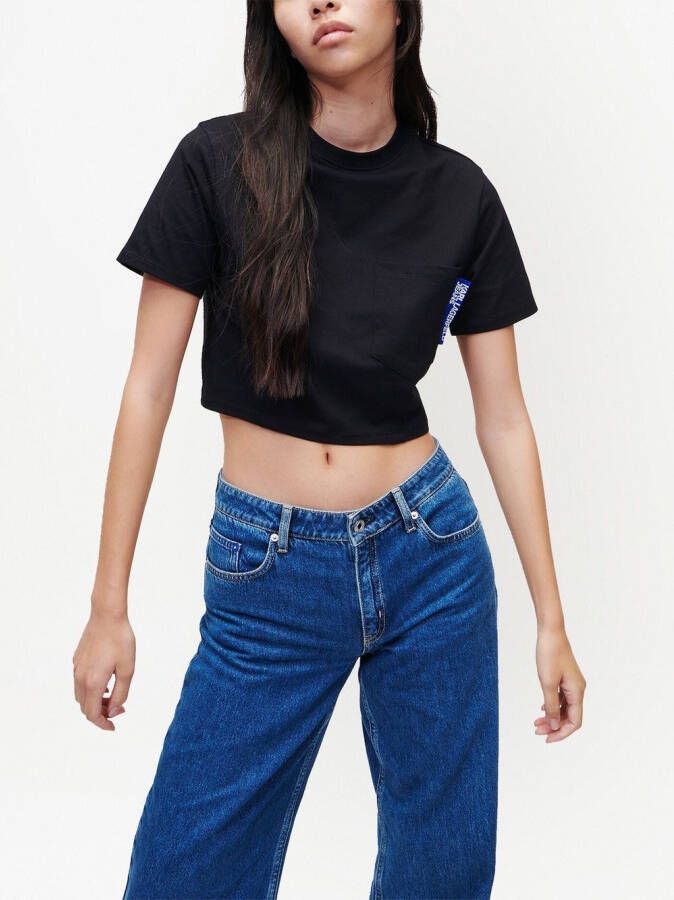 Karl Lagerfeld Jeans Cropped blouse Zwart