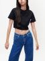 Karl Lagerfeld Jeans Cropped blouse Zwart - Thumbnail 3