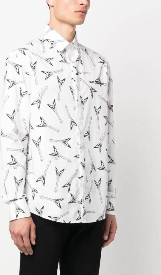 Karl Lagerfeld Overhemd met biologisch katoen Wit