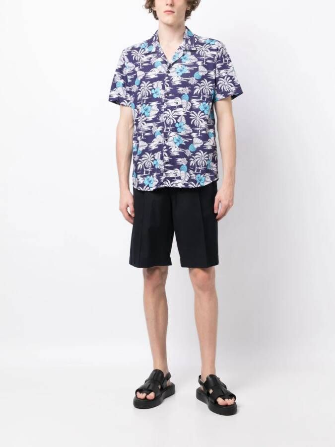 Karl Lagerfeld Overhemd met palmboomprint Blauw