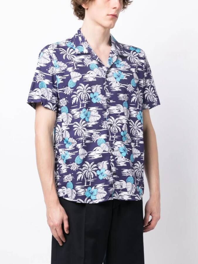 Karl Lagerfeld Overhemd met palmboomprint Blauw