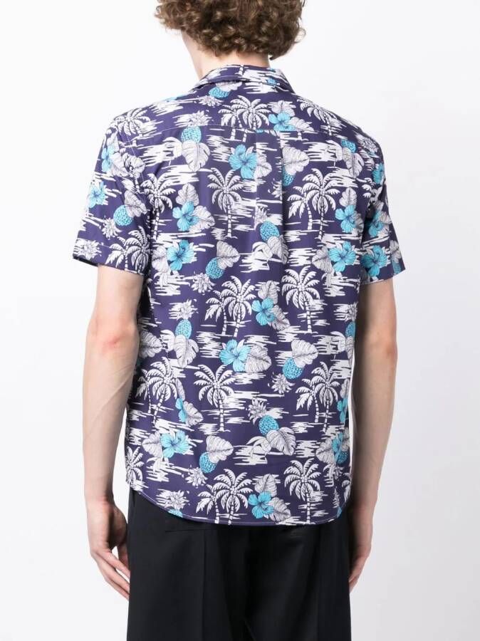 Karl Lagerfeld Overhemd met palmboomprint Blauw