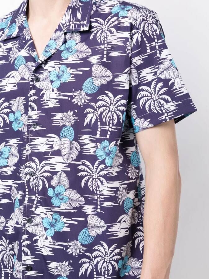 Karl Lagerfeld Overhemd met palmboomprint Blauw