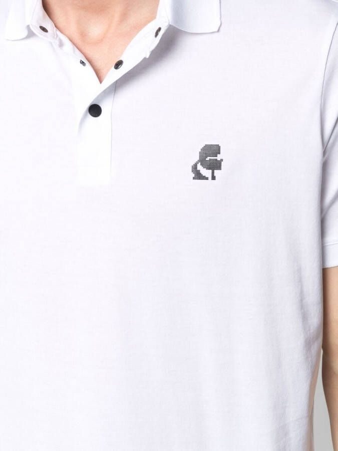 Karl Lagerfeld Poloshirt met geborduurd logo Wit