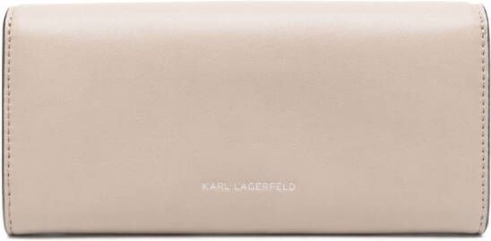 Karl Lagerfeld Portemonnee met logoplakkaat Bruin