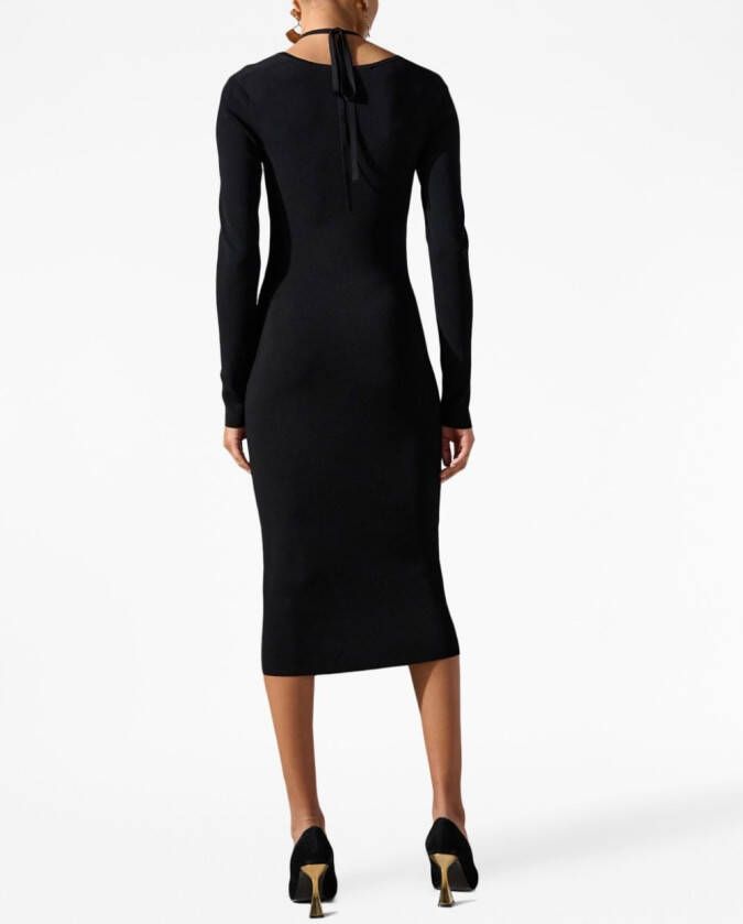 Karl Lagerfeld Ribgebreide midi-jurk Zwart