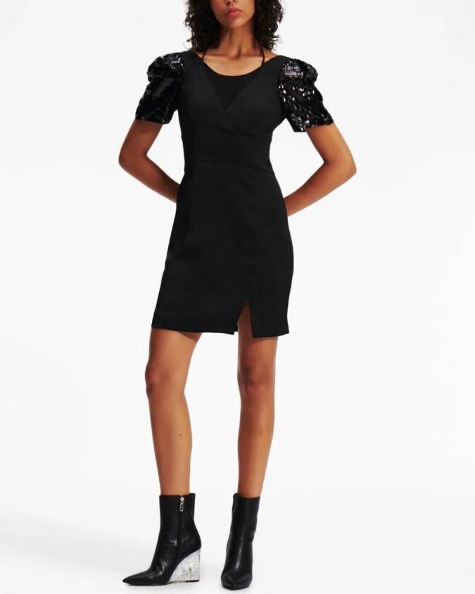 Karl Lagerfeld Mini-jurk met pofmouwen Zwart