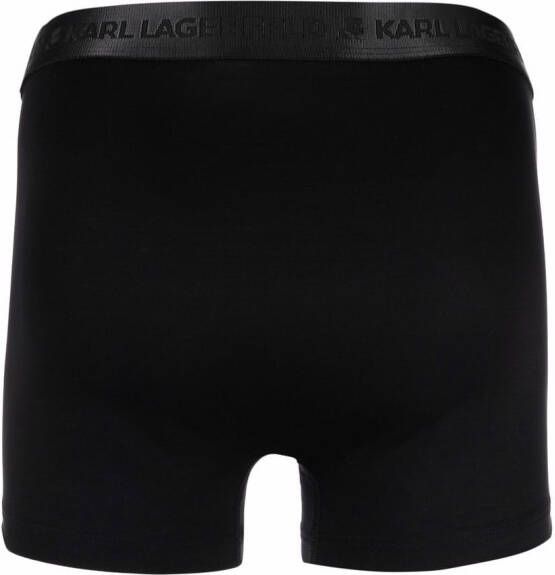 Karl Lagerfeld Drie paar boxershorts met logoband Blauw