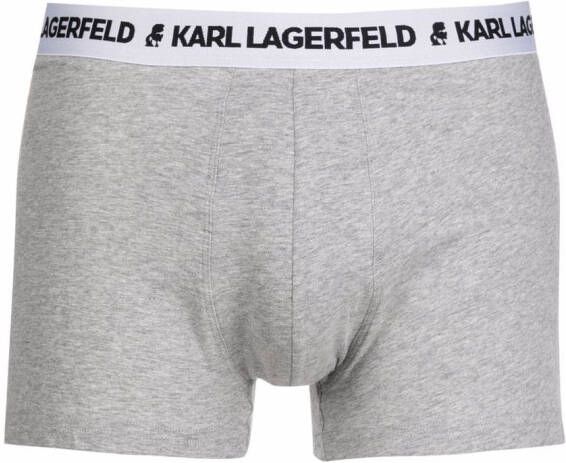 Karl Lagerfeld Drie boxershorts met logoband Grijs