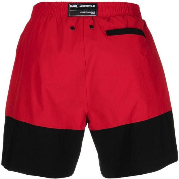 Karl Lagerfeld Shorts met colourblocking Rood