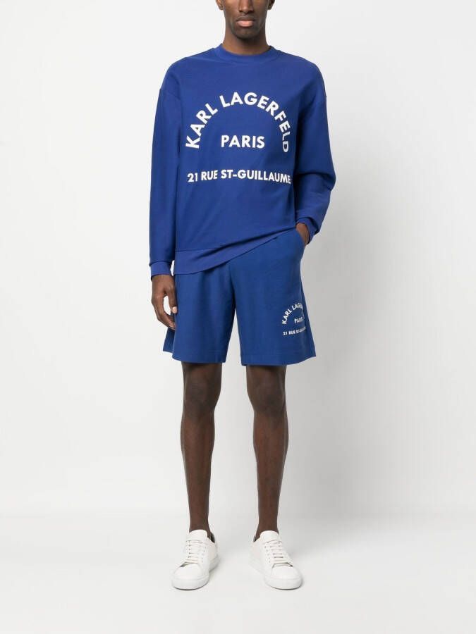 Karl Lagerfeld Shorts met logoprint Blauw