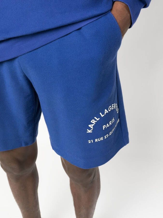 Karl Lagerfeld Shorts met logoprint Blauw