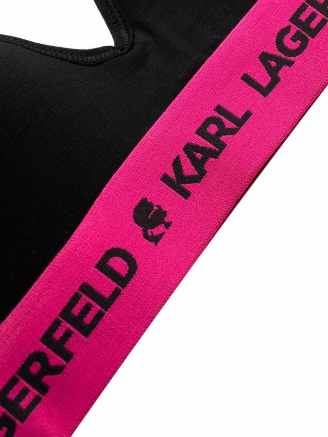 Karl Lagerfeld Sport-bh met logo Zwart