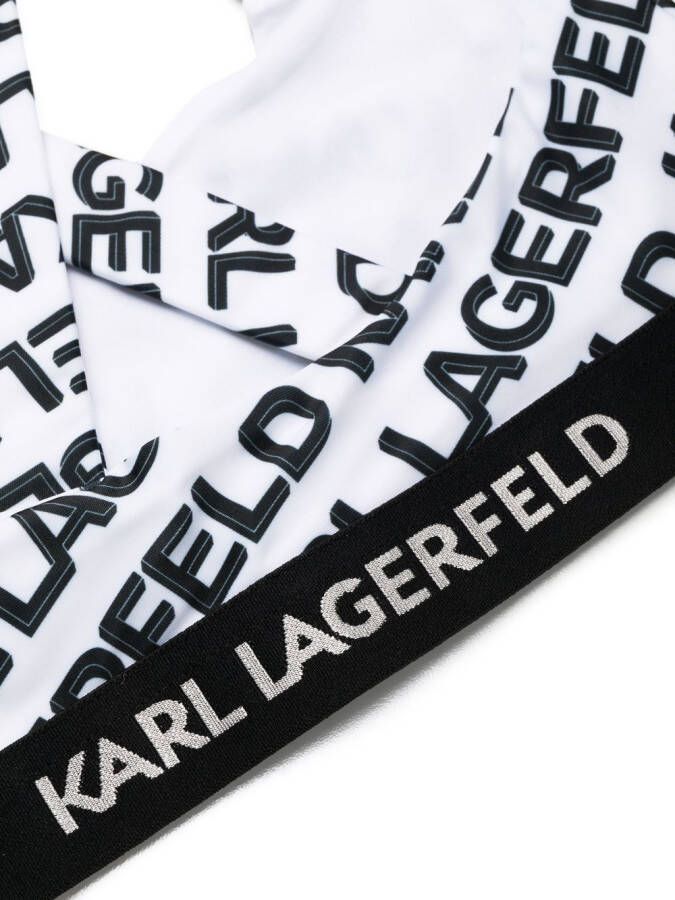 Karl Lagerfeld Sport-bh met logoprint Wit