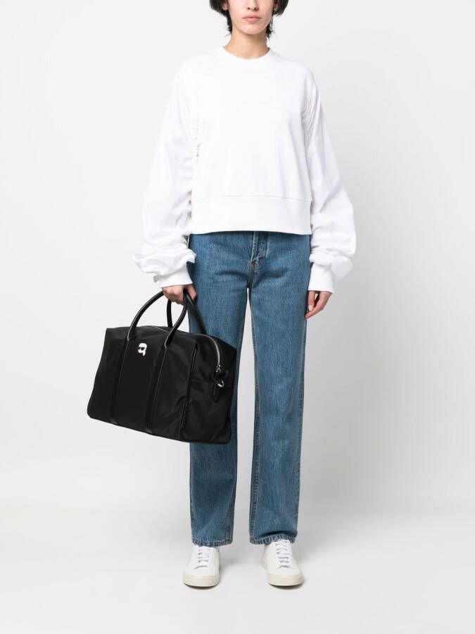 Karl Lagerfeld Sweater met contrasterende mouwen Wit
