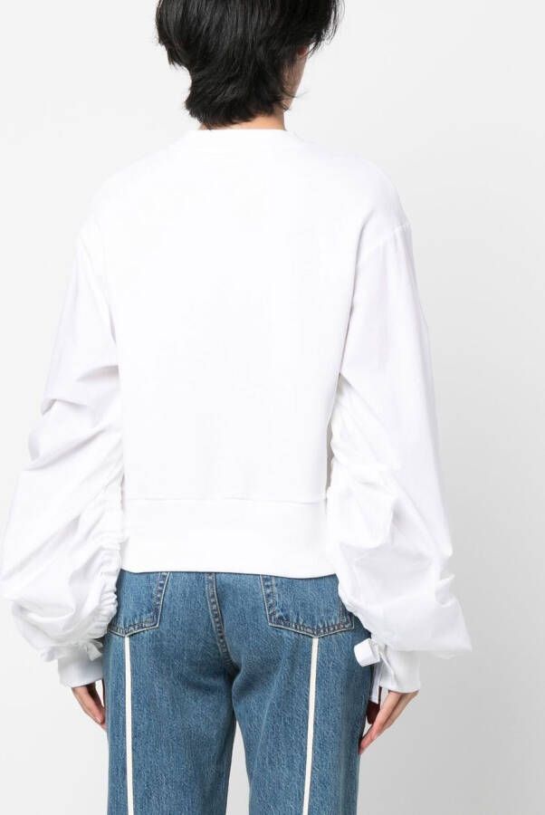 Karl Lagerfeld Sweater met contrasterende mouwen Wit