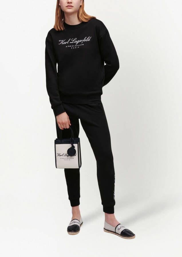 Karl Lagerfeld x Hotel Karl sweater met geborduurd logo Zwart