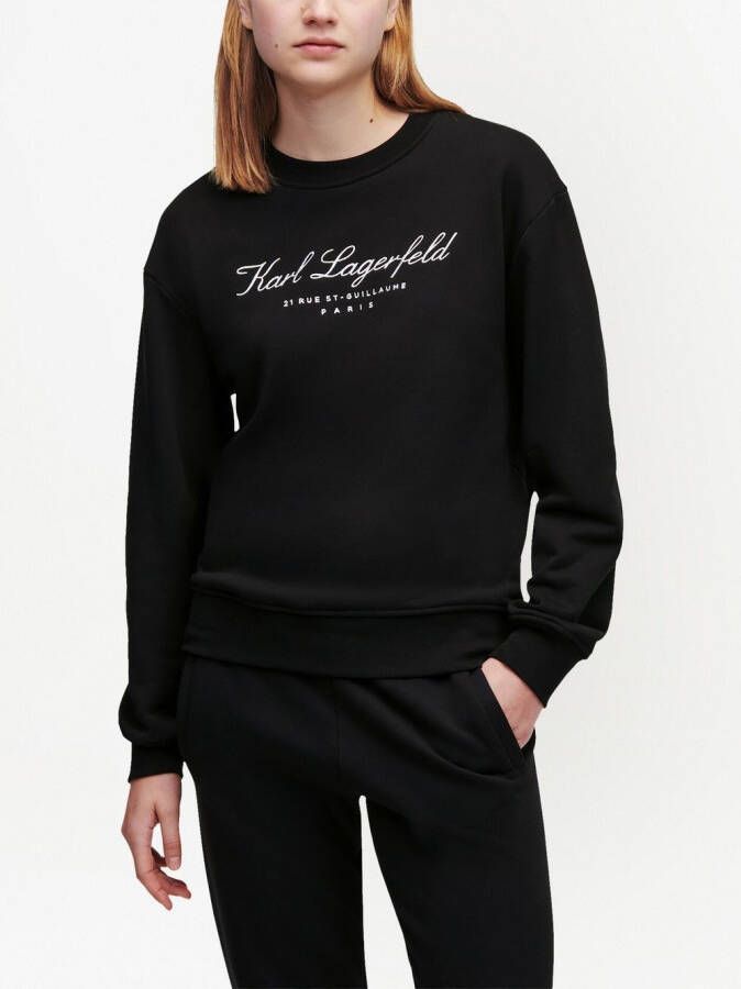Karl Lagerfeld x Hotel Karl sweater met geborduurd logo Zwart