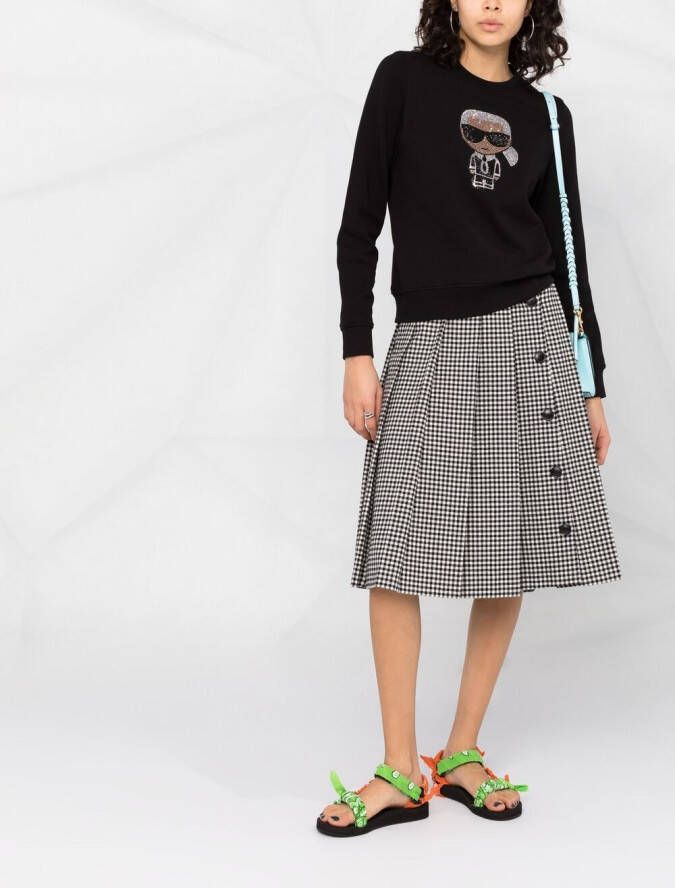 Karl Lagerfeld Sweater met glitter Zwart