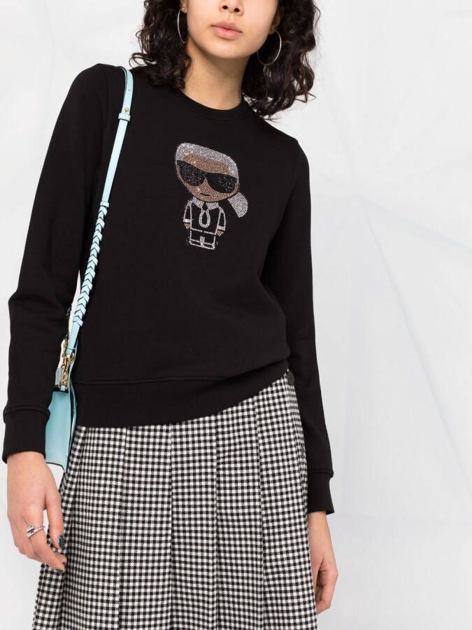 Karl Lagerfeld Sweater met glitter Zwart