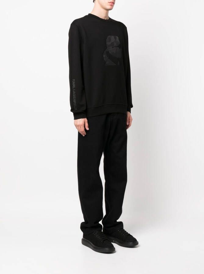 Karl Lagerfeld Sweater met logopatch Zwart