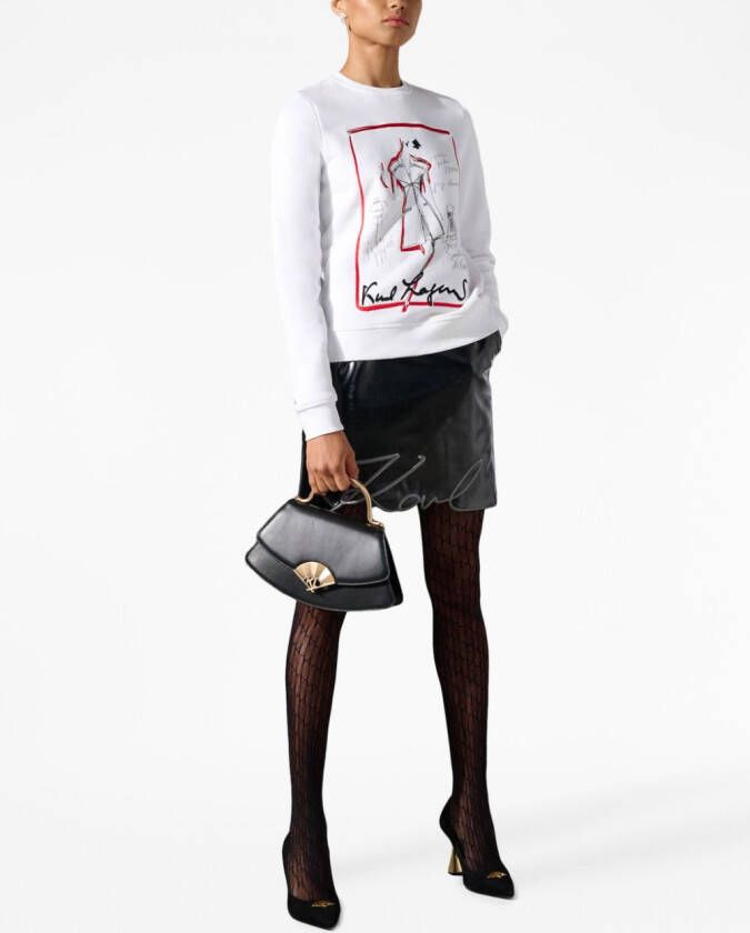 Karl Lagerfeld Karl Series sweater met print Wit
