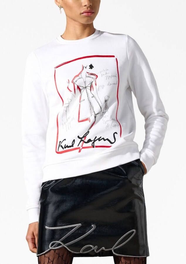 Karl Lagerfeld Karl Series sweater met print Wit