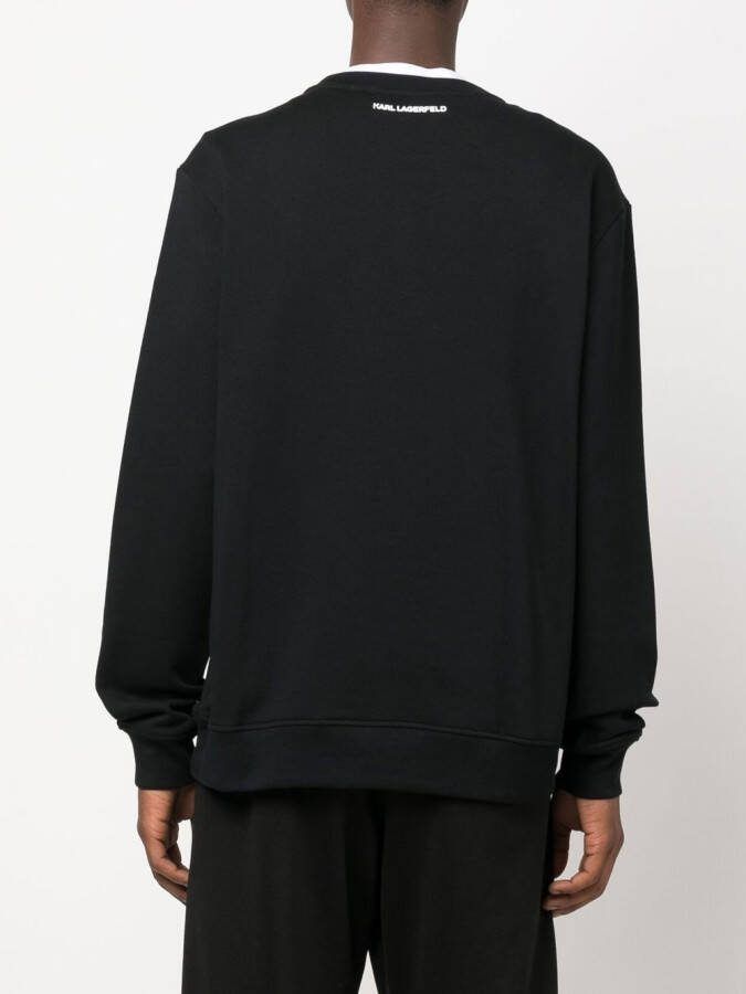 Karl Lagerfeld Sweater met ronde hals Zwart