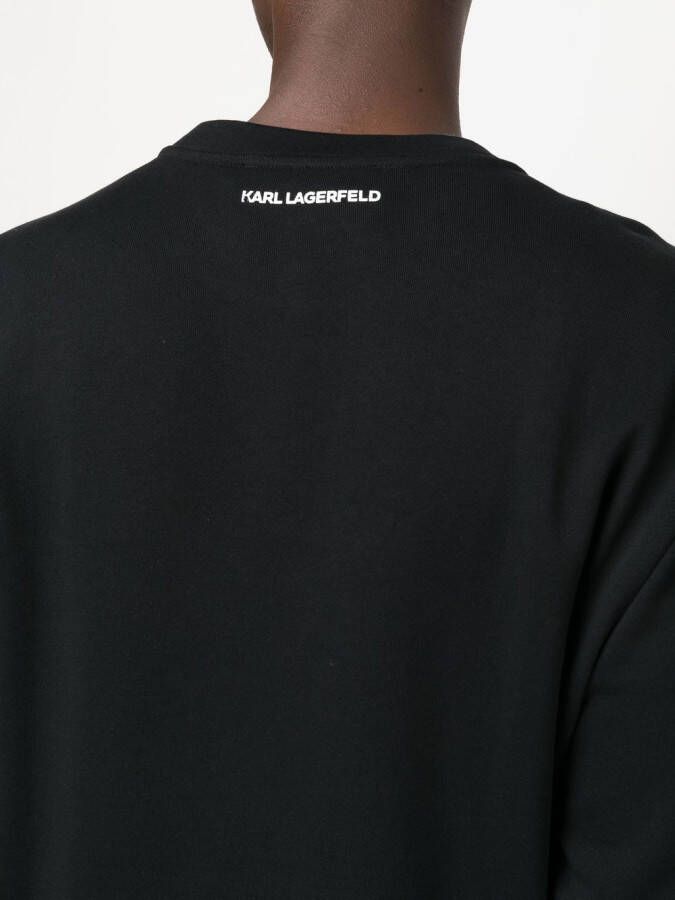 Karl Lagerfeld Sweater met ronde hals Zwart