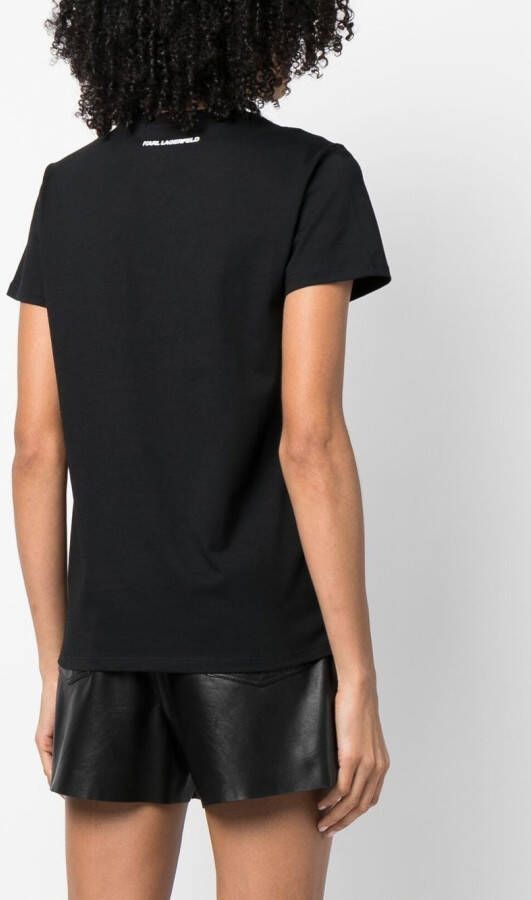 Karl Lagerfeld Ikonik T-shirt van biologisch katoen Zwart