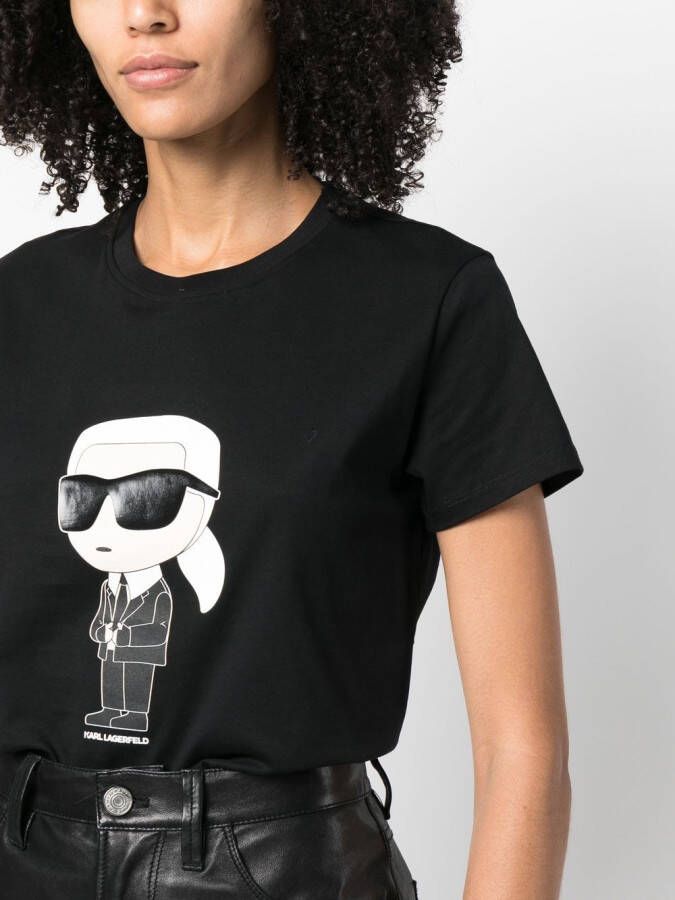 Karl Lagerfeld Ikonik T-shirt van biologisch katoen Zwart