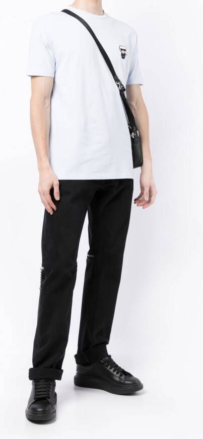 Karl Lagerfeld T-shirt met logopatch Wit