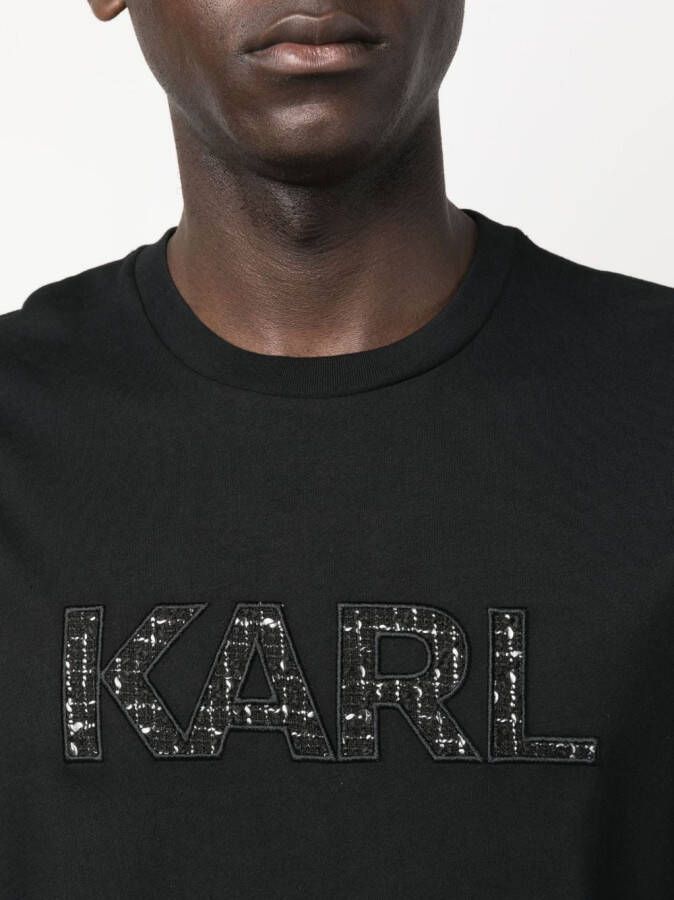 Karl Lagerfeld T-shirt met logopatch Zwart