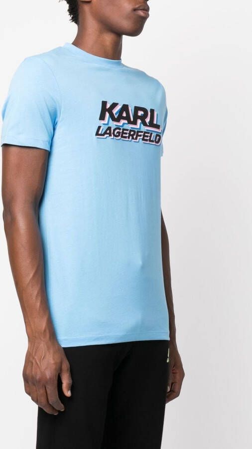 Karl Lagerfeld T-shirt met logoprint Blauw