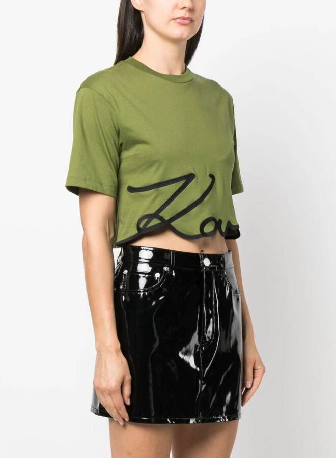 Karl Lagerfeld T-shirt met logoprint Groen