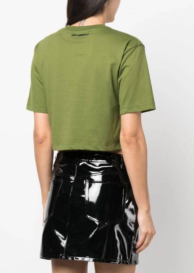 Karl Lagerfeld T-shirt met logoprint Groen