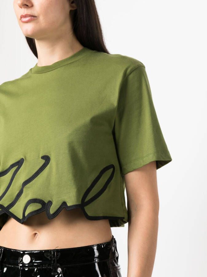 Karl Lagerfeld T-shirt met logoprint Groen