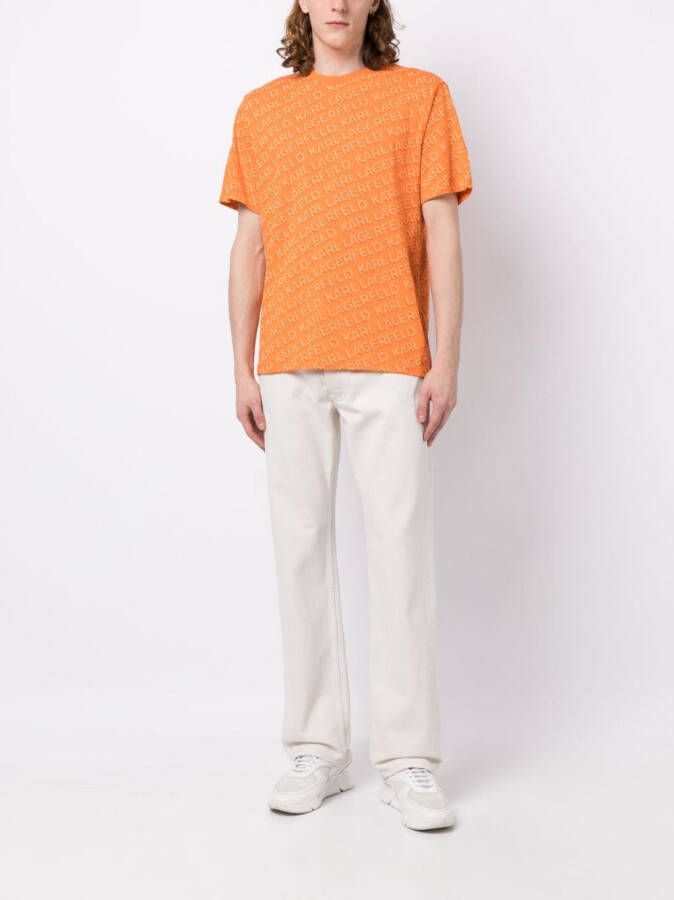 Karl Lagerfeld T-shirt met logoprint Oranje