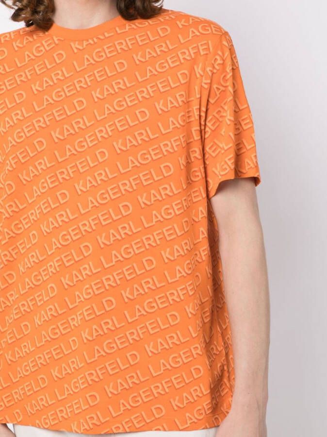 Karl Lagerfeld T-shirt met logoprint Oranje