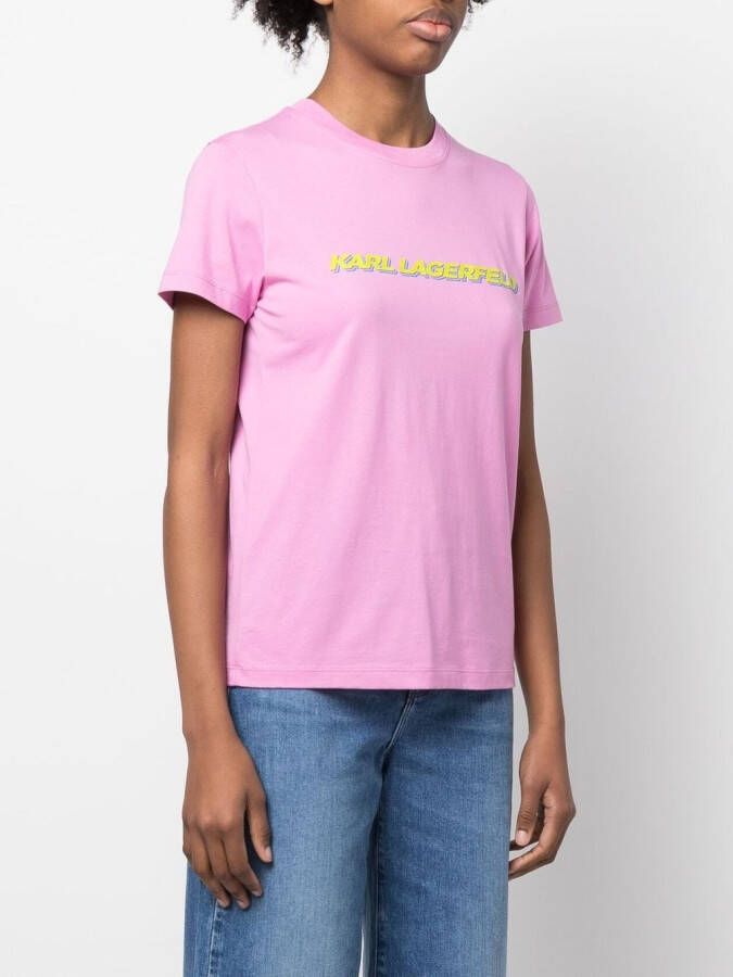 Karl Lagerfeld T-shirt met logoprint Roze