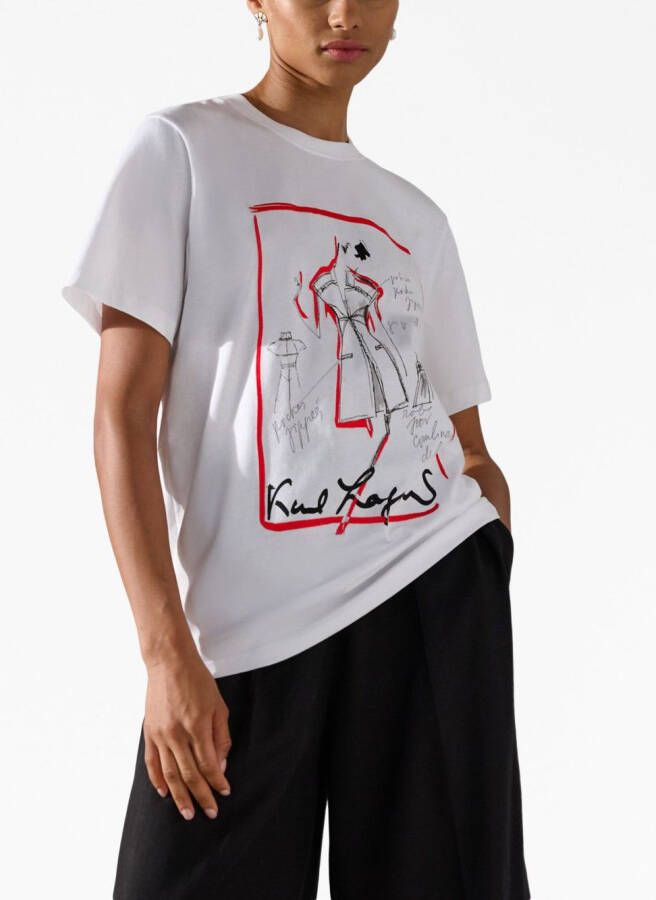 Karl Lagerfeld Karl Series T-shirt met logoprint Wit