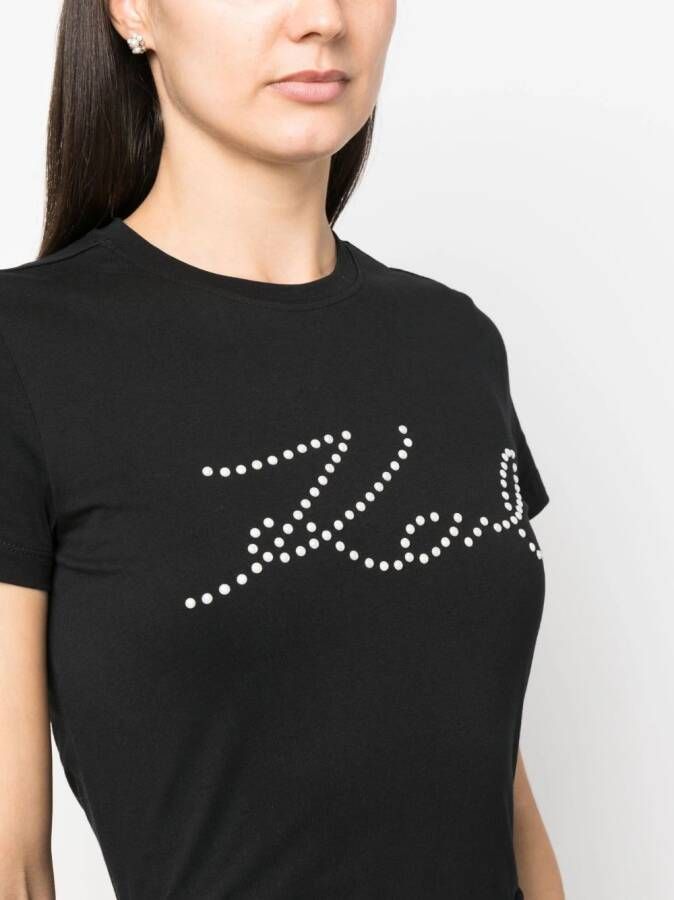 Karl Lagerfeld T-shirt met logoprint Zwart