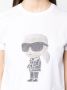 Karl Lagerfeld Ikonik T-shirt verfraaid met stras Wit - Thumbnail 5