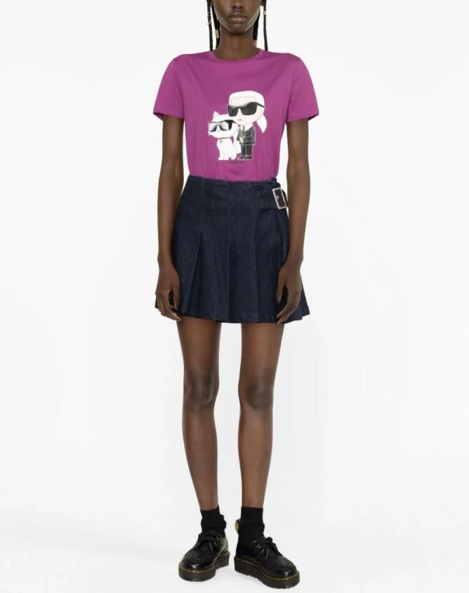 Karl Lagerfeld Ikon 2.0 T-shirt van biologisch katoen Paars