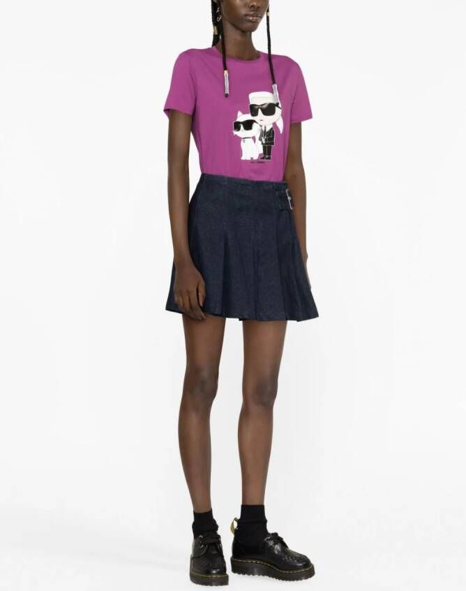 Karl Lagerfeld Ikon 2.0 T-shirt van biologisch katoen Paars